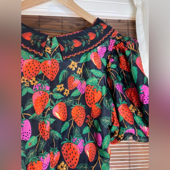 NWT Farm Rio Strawberry Ruched Mini Dress - Picture 6 of 9